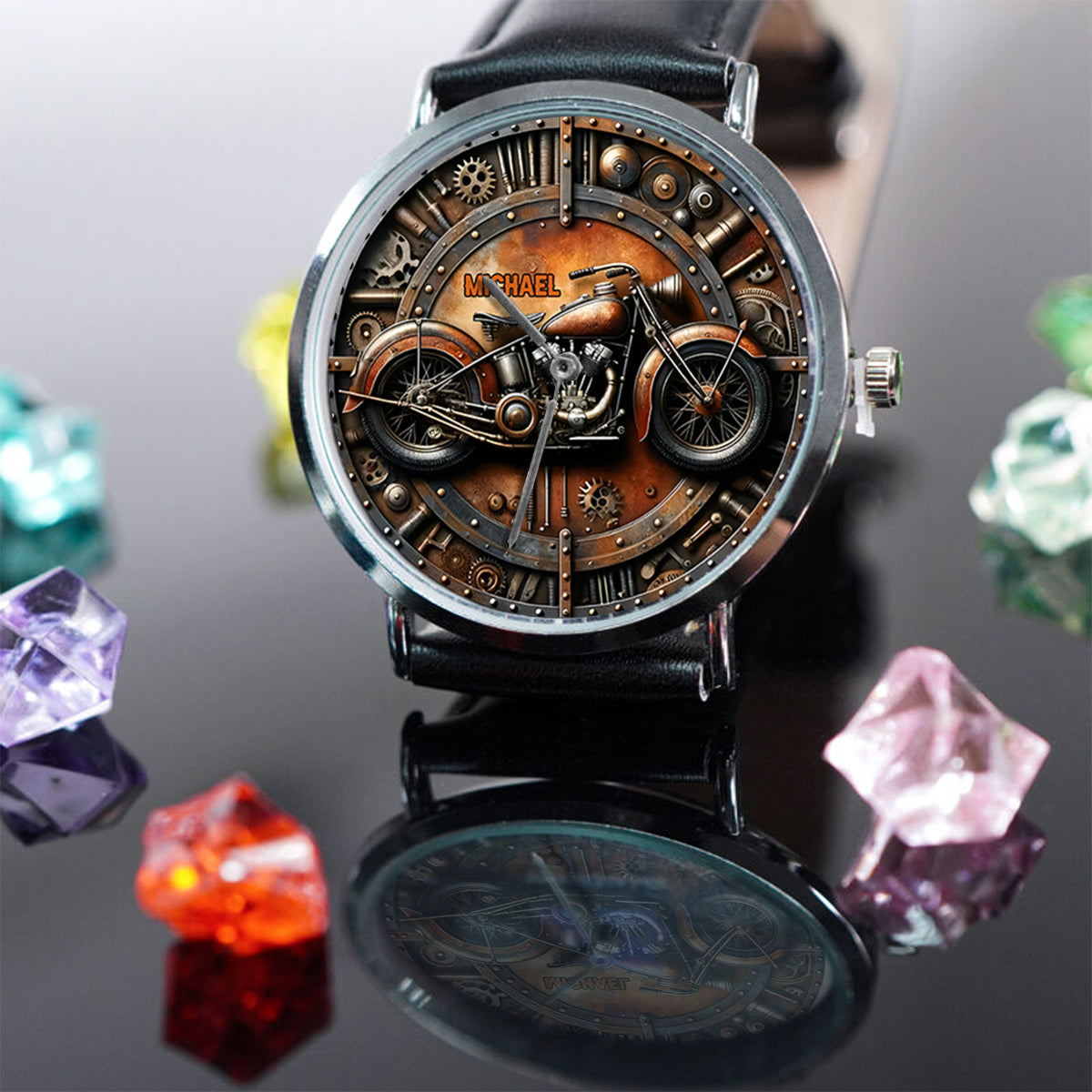 Zeit zum Fahren – Personalisierte Biker-Handuhr