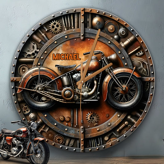 Zeit zum Fahren – Personalisierte Biker-Wanduhr