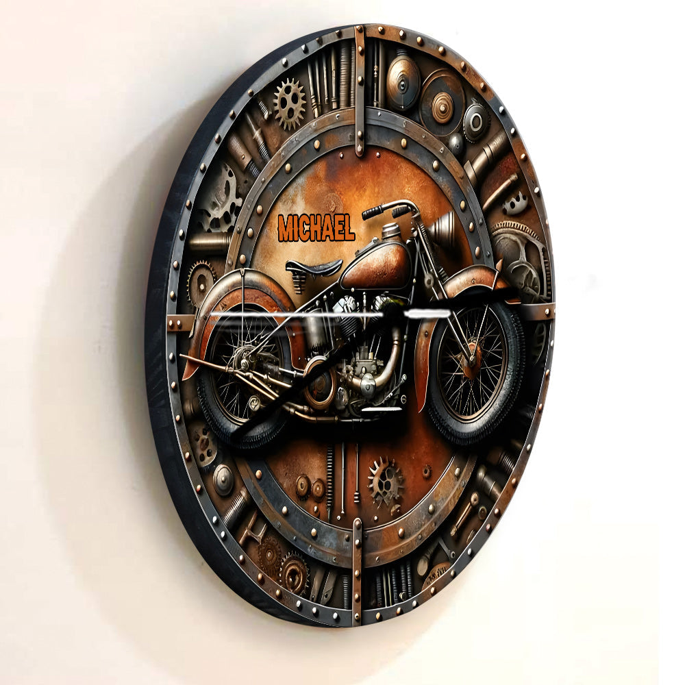 Time To Ride - Personalized Biker Wall Clock