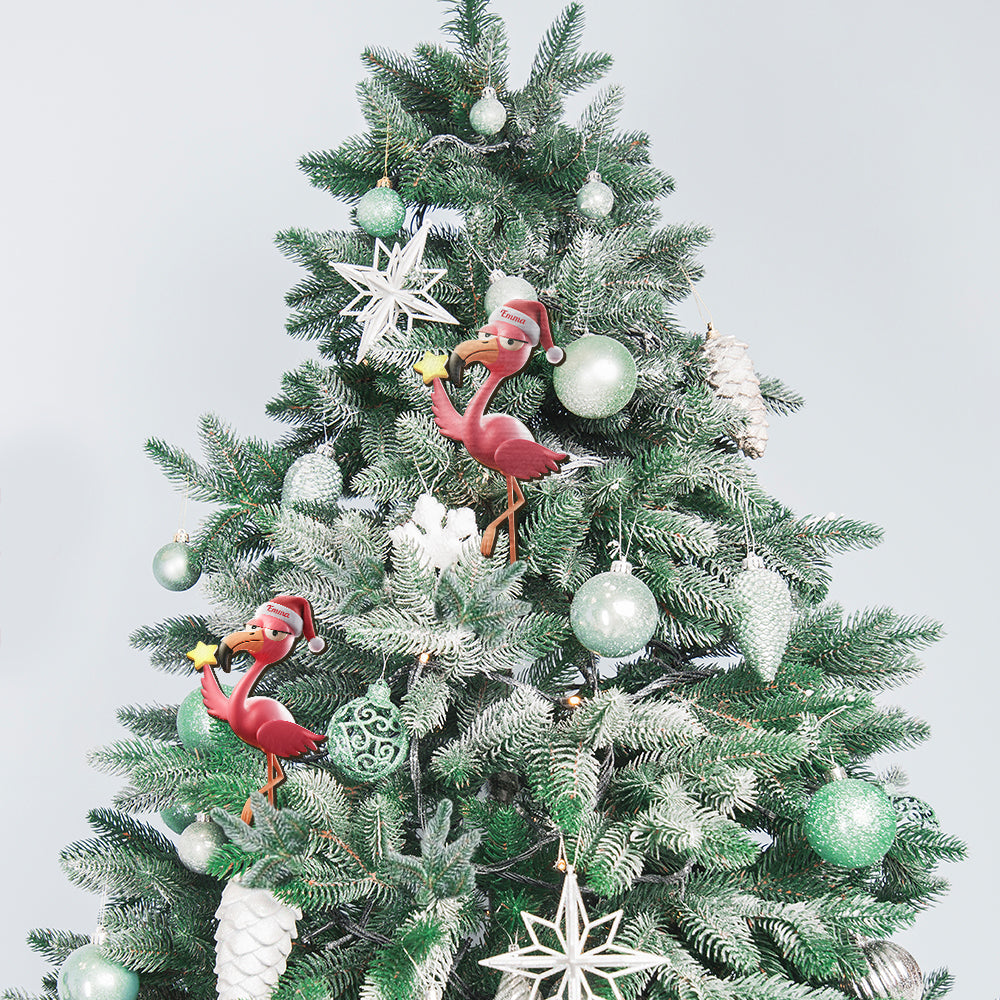 Funny Falmingo - Personalized Flamingo Tree Topper