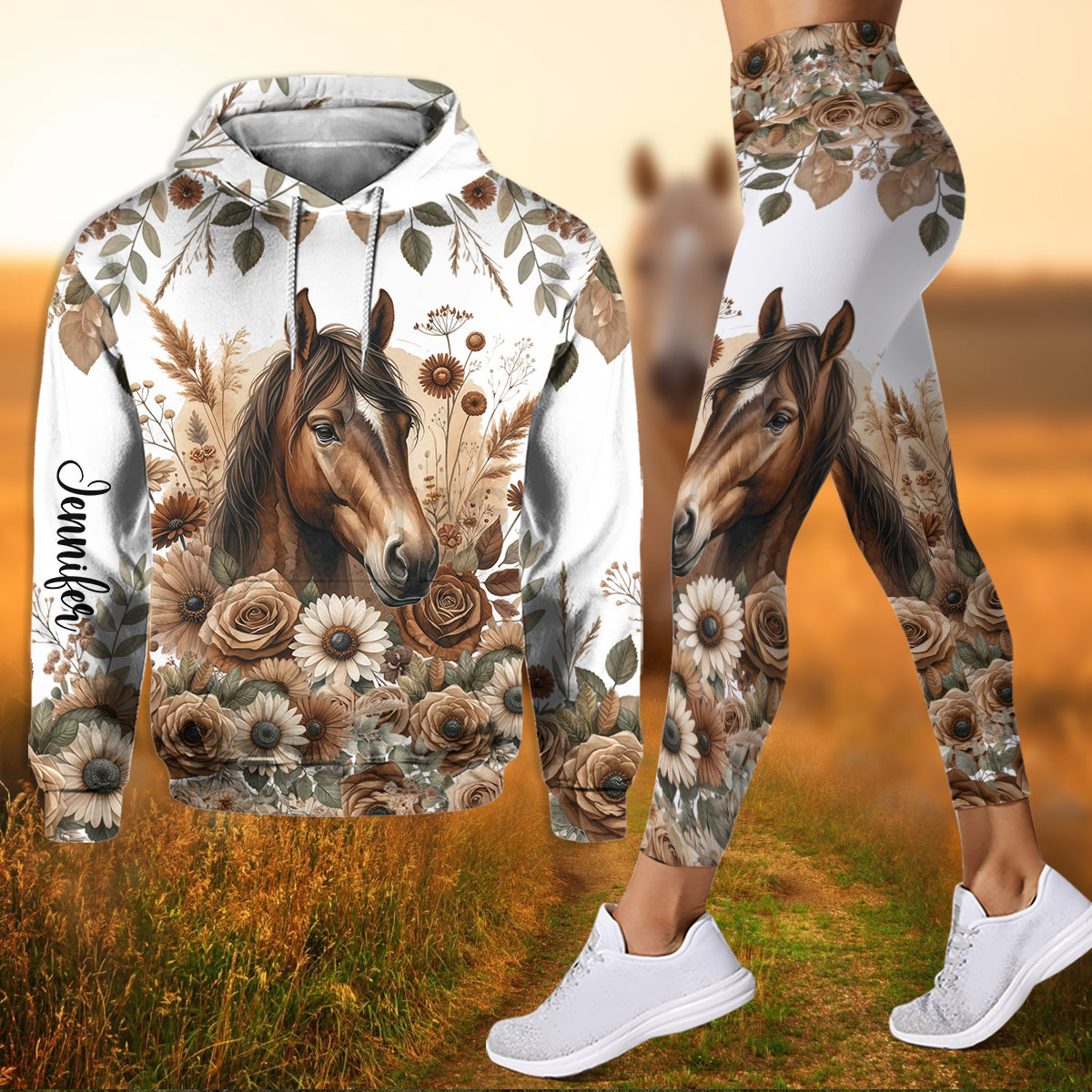 Wunderschönes Pferd – Personalisierter Pferde-Hoodie und Leggings