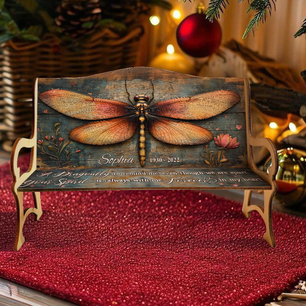 A Dragonfly To Remind Me Of You - Personalized Memorial Wooden Bench