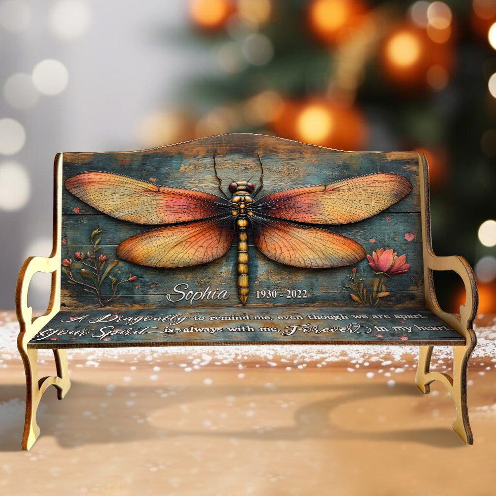 A Dragonfly To Remind Me Of You - Personalized Memorial Wooden Bench