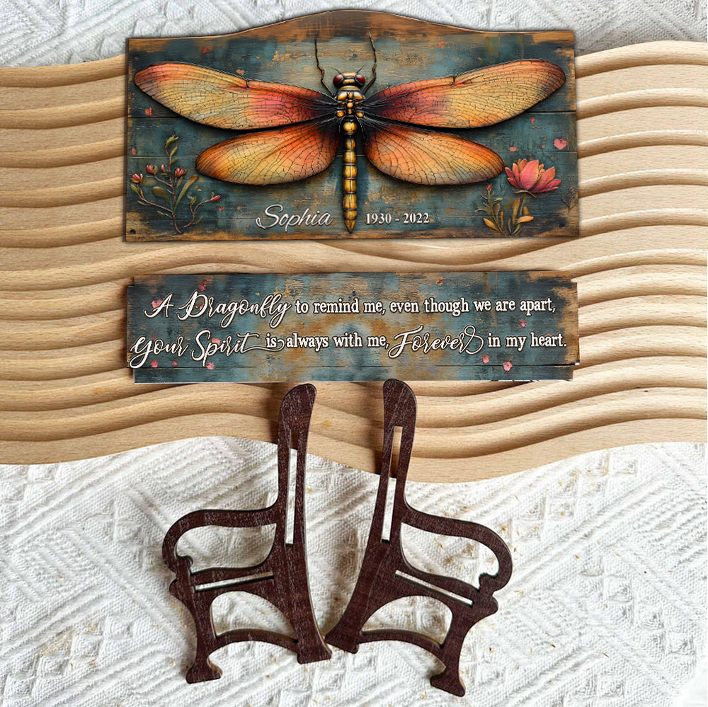 A Dragonfly To Remind Me Of You - Personalized Memorial Wooden Bench