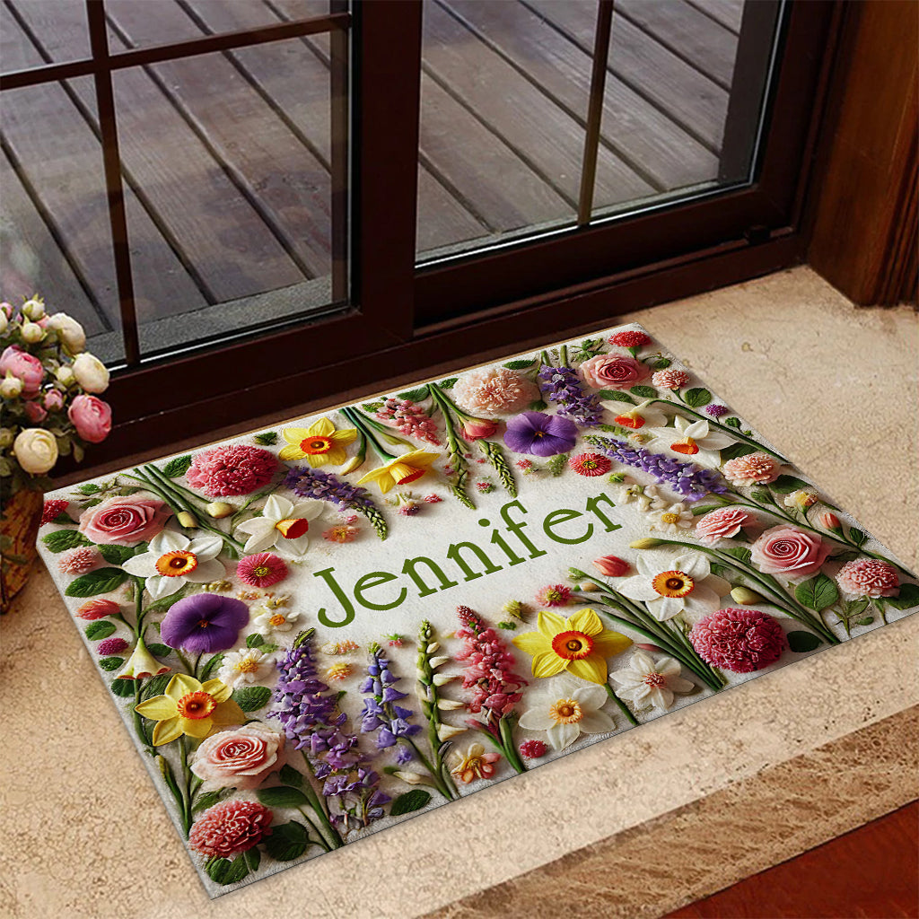 Wunderschöne Blumen – Personalisierte Garten-Fußmatte