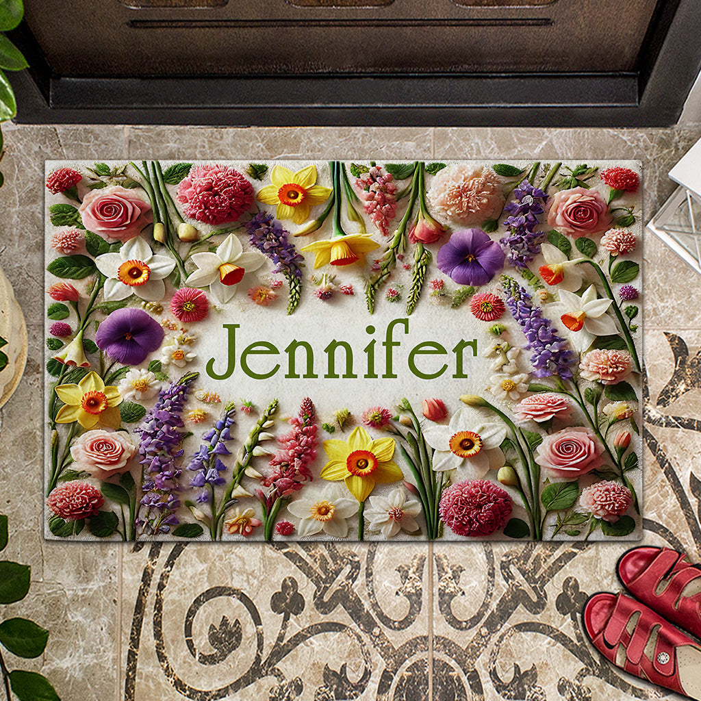 Wunderschöne Blumen – Personalisierte Garten-Fußmatte