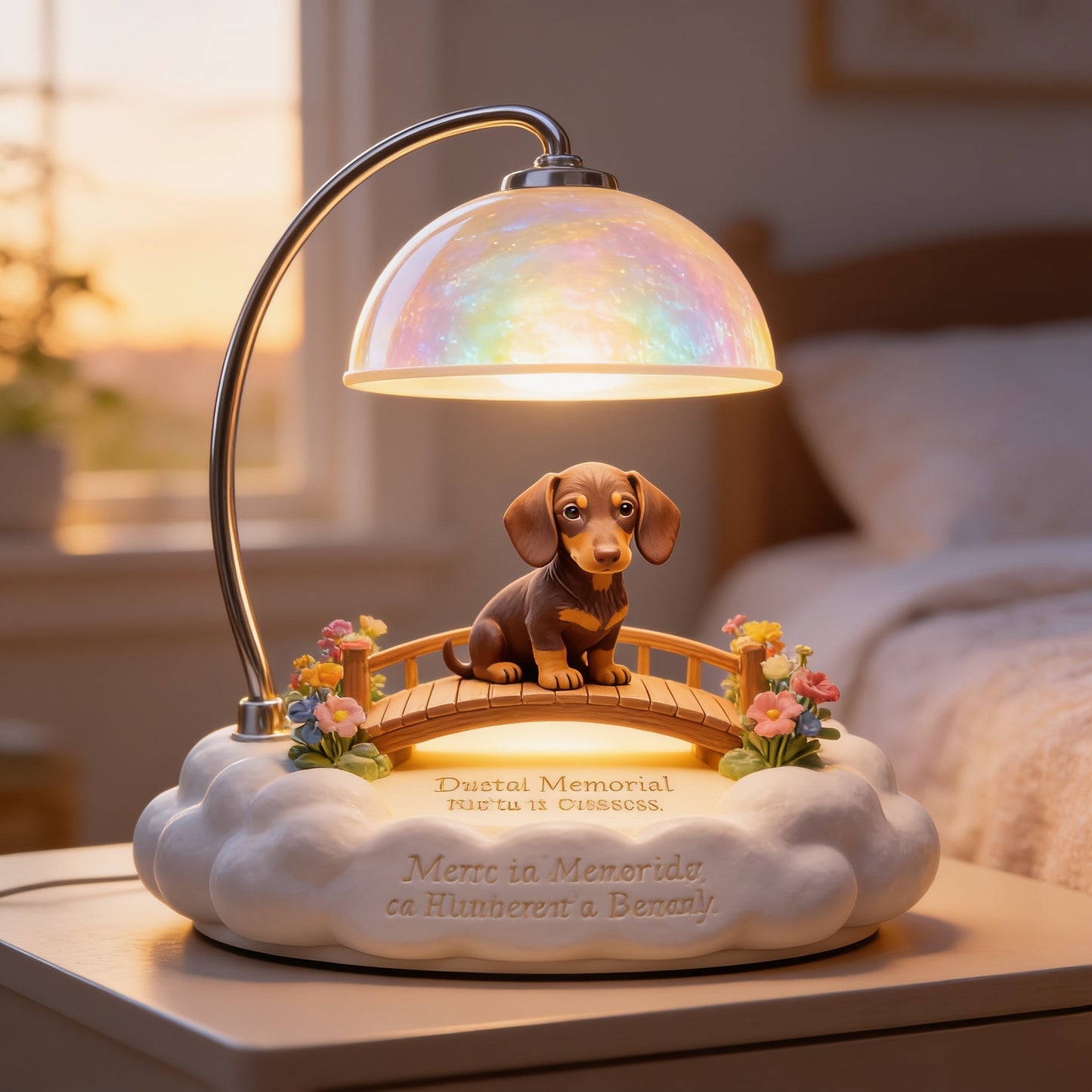 I Crossed The Rainbow Bridge - Personalized Miniature Dachshund Acrylic LED Night Light