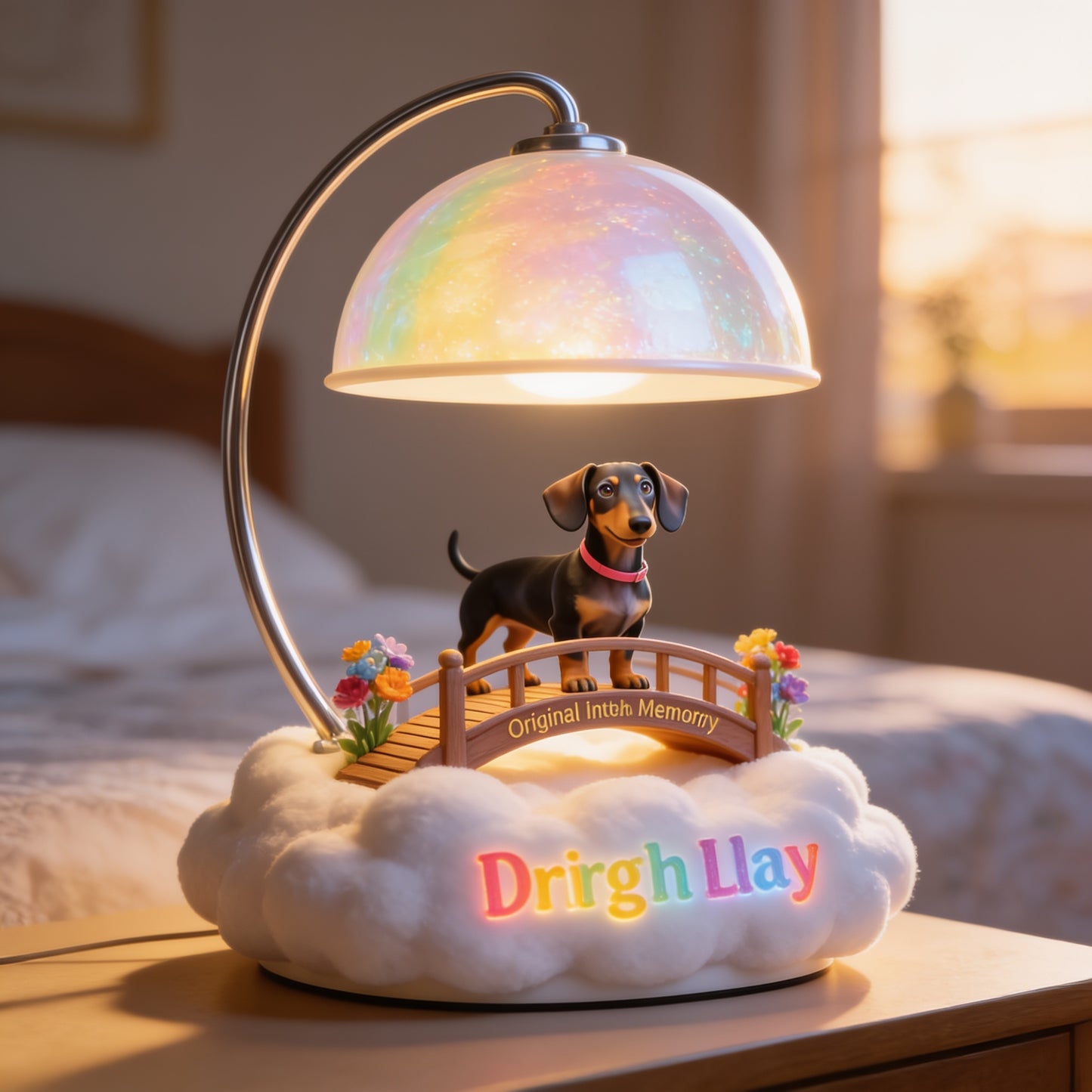 I Crossed The Rainbow Bridge - Personalized Short-Haired Dachshund Acrylic LED Night Light