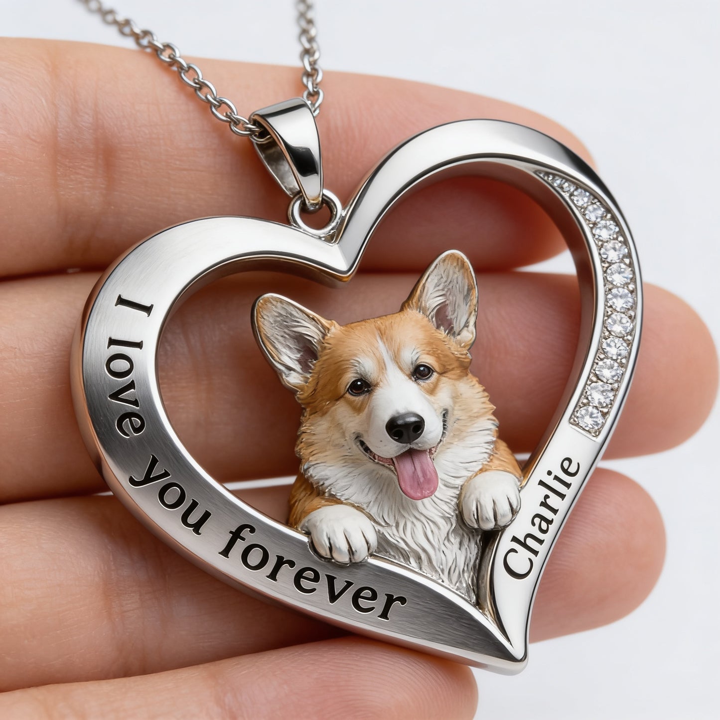 Personalisierter Anhänger in Form eines Welsh Corgis - Aus jedem Foto