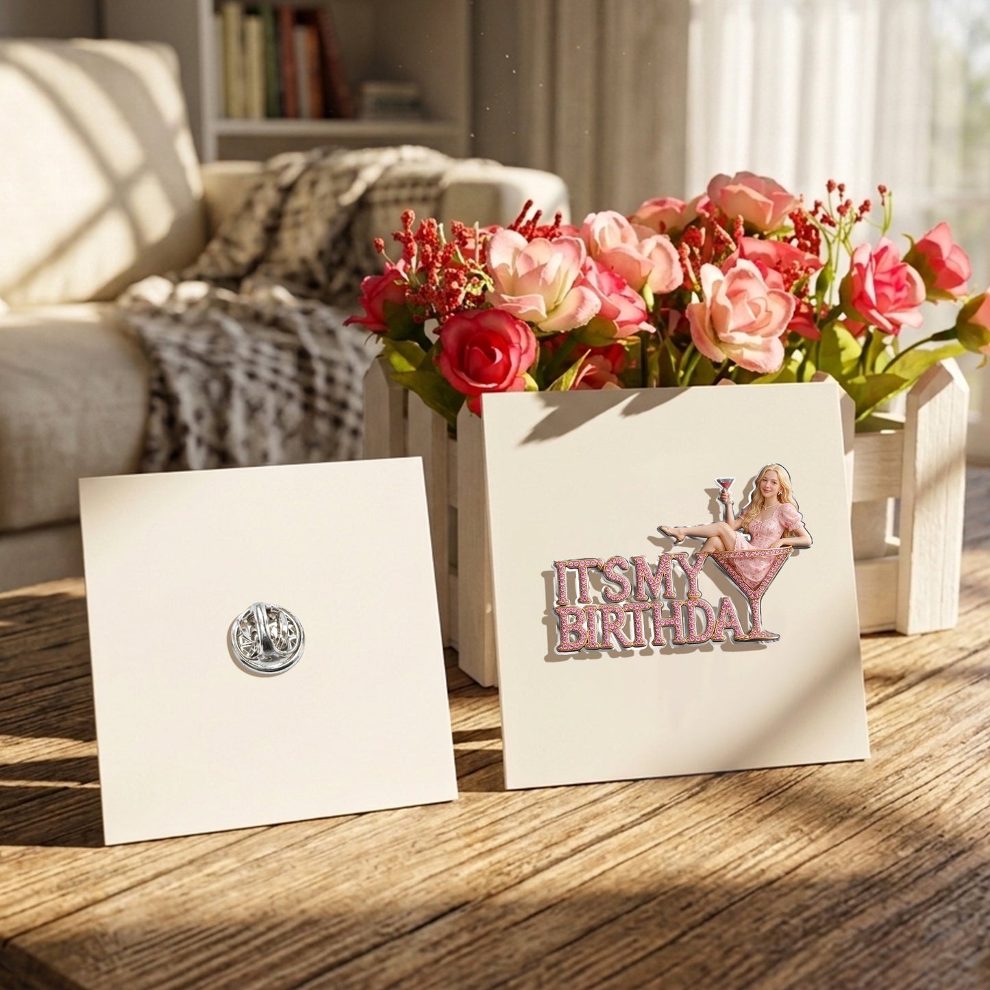 It's My Birthday - Personalized Birthday Party Woman 3D Embossed Enamel Pin