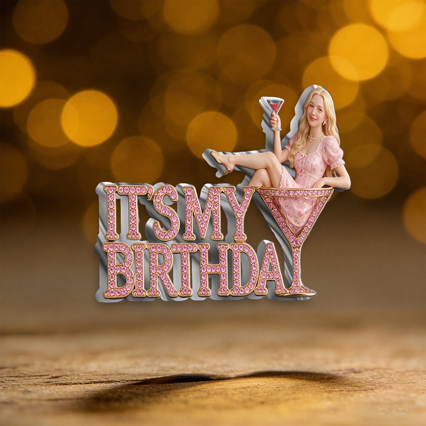 It's My Birthday - Personalized Birthday Party Woman 3D Embossed Enamel Pin