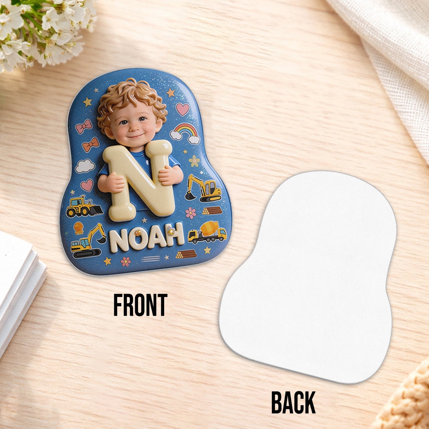 Personalized Curly Haired Latin Baby Boy Backpack Custom 3D Name Initial Toddler School Bag Cute Back to School Gift for Little Boys