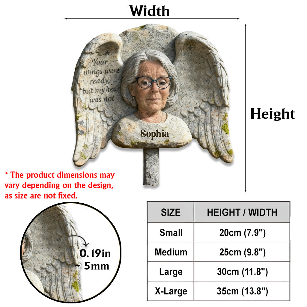 Your Wings Were Ready Personalized Girl Memorial Angel Acrylic Garden Plaque, Bereavement Sympathy Remembrance Gift