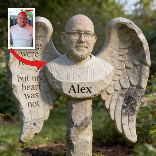 Personalisierte Man Memorial Acryl Gartenplakette 'Deine Flügel waren bereit' Trauergeschenk