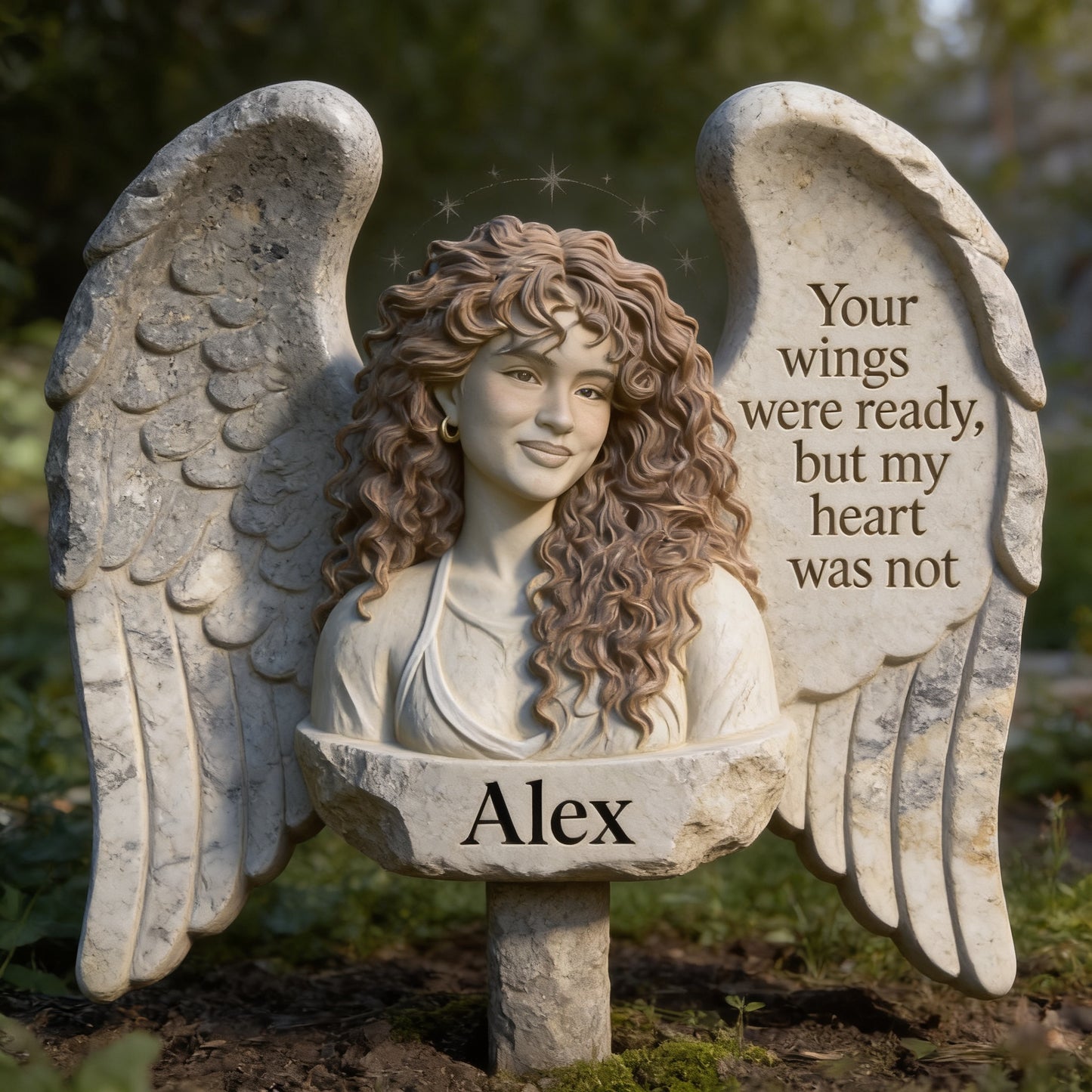 Personalized Latin Girl Memorial Angel Garden Acrylic Plaque - 'Your Wings Were Ready' Bereavement Remembrance Gift for Lost Loved One
