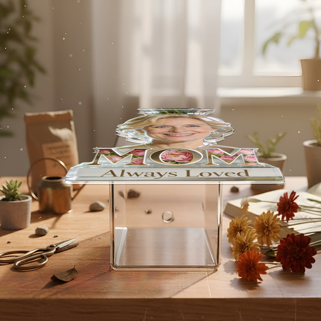 Personalized Elderly Gray Haired Mom Acrylic Flower Pot, Thoughtful Mother's Day Keepsake Gift for Mom Grandma Home Floral Display Decor