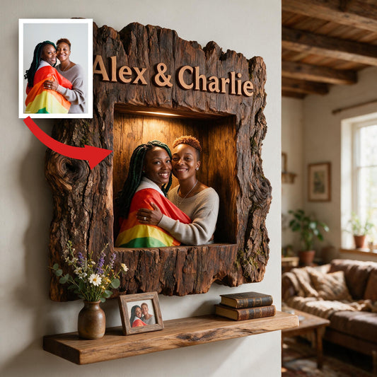 Personalisierte Rustikale LGBTQ+ Paar Holz Wandregal, "Ich gehöre dir, keine Rückgabe" Pride Jubiläum Geschenk