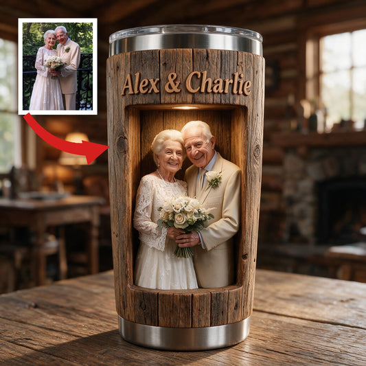 Personalisierter rustikaler Tumbler für ältere Paare - Ihr & Ich, wir schaffen das