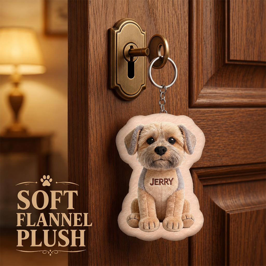 Cute Personalized French Bulldog Plush Keychain, Custom Name Frenchie Charm Gift for Dog Lovers & Pet Owners