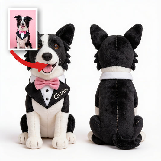 Personalisierter Border Collie Plüsch Schlüsselanhänger, Geschenk für Hundeliebhaber