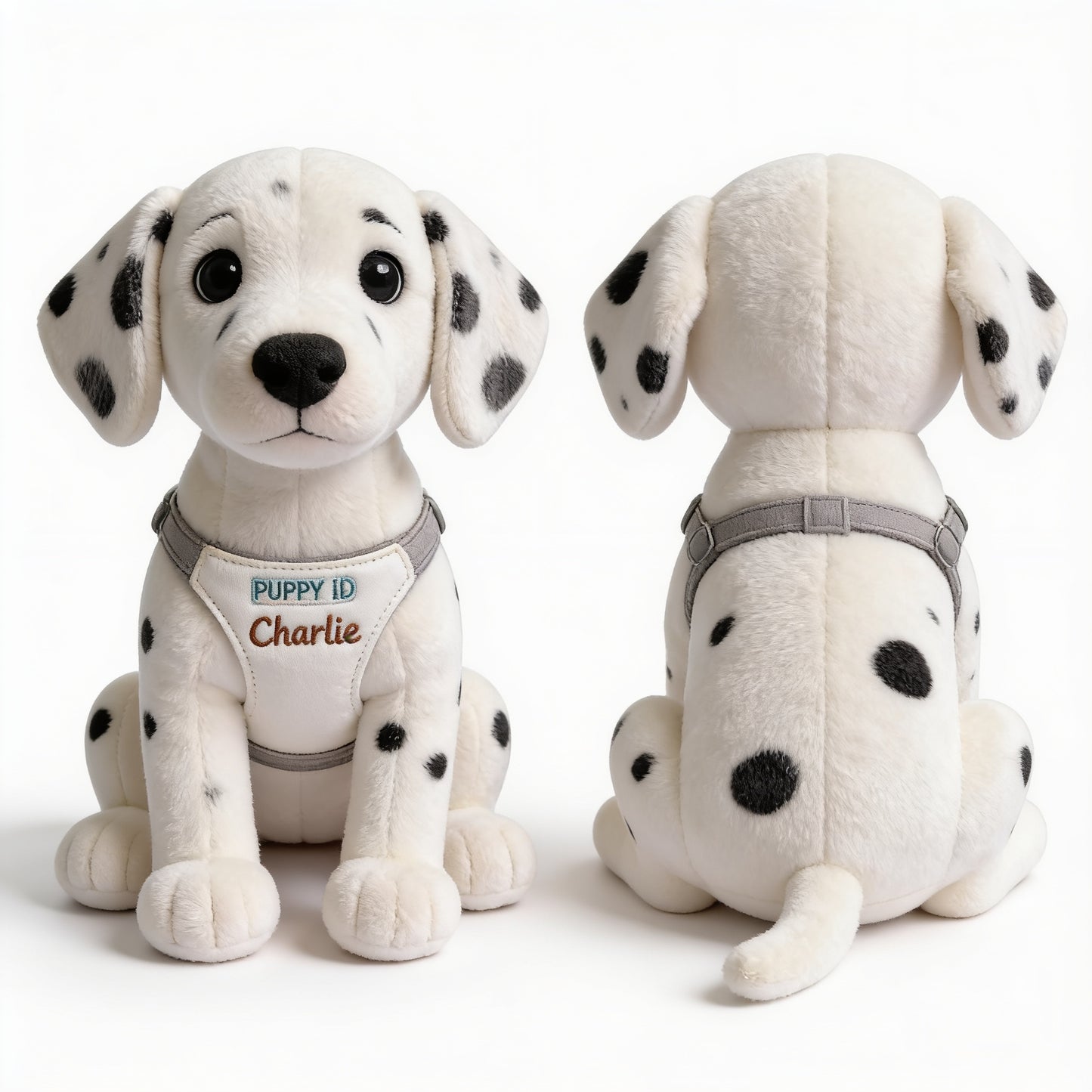 Cute Spotted Dalmatian Puppy Personalized Plush Keychain Custom Dog Lover Gift Bag Charm Accessory