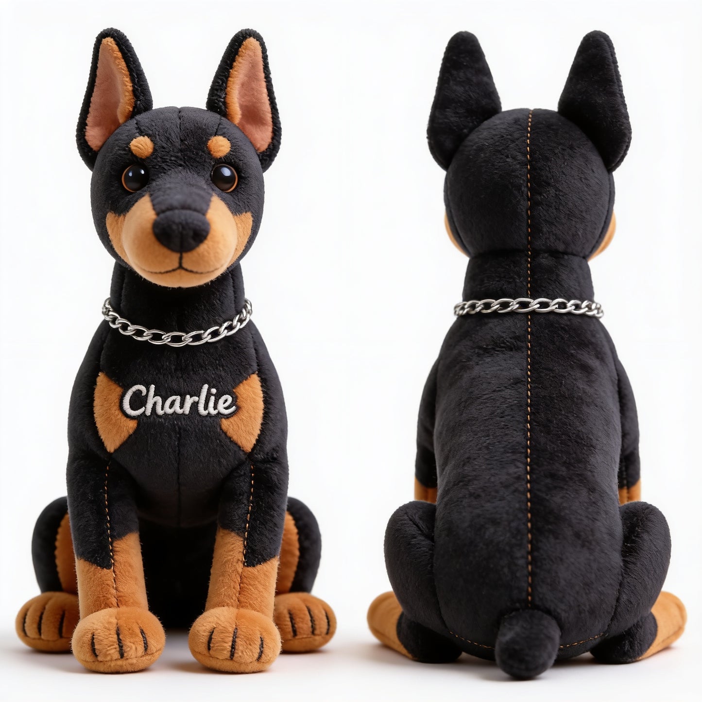 Personalized Black & Tan Rottweiler Plush Keychain, Custom Gift for Rottweiler Owners Pet Keepsake Accessory