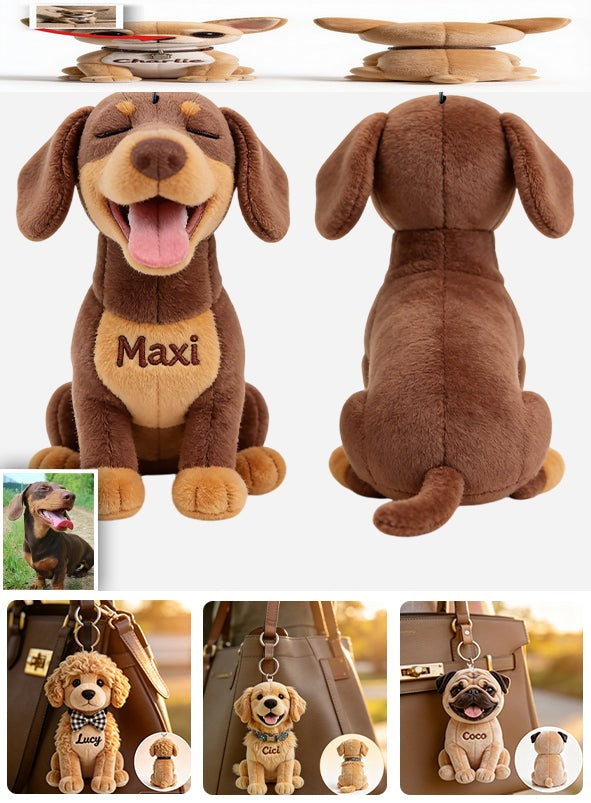 Personalized Sitting Tan & White Corgi Plush Keychain - Custom Dog Gift For Corgi Lovers & Pet Owners
