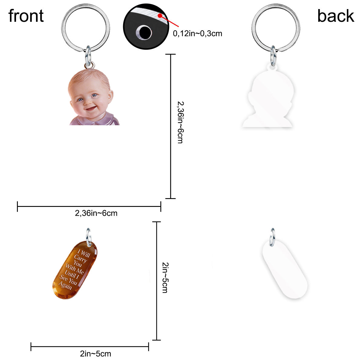 Custom Woman Portrait Memorial Keychain Personalized Sympathy Remembrance Keepsake with Angel Wing Charms Loss of Loved One Gift