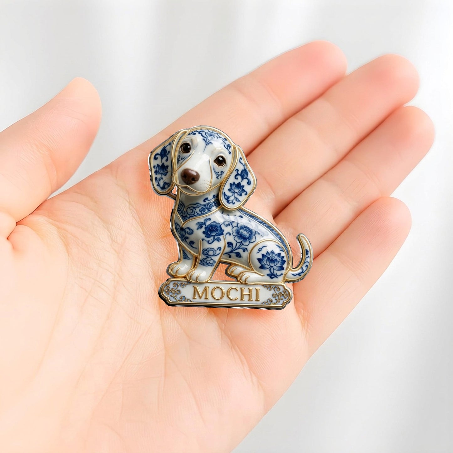 Personalisierte 3D-Relief-Emaille-Anstecknadel Japanischer Akita Inu