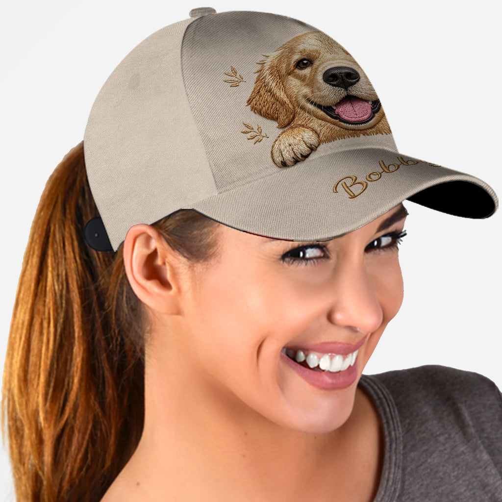 Personalized Cute Fluffy Shih Tzu Pink Bow Classic Cap, Custom Hat Gift for Shih Tzu Dog Mom and Pet Owners