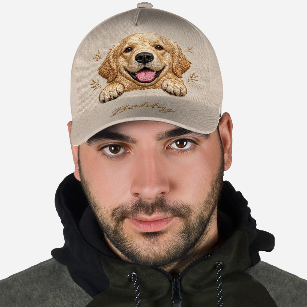 Personalized Fluffy Blue-Eyed Siberian Husky Classic Cap Custom Pet Hat Gift for Husky Lovers Outdoor Sun Protection