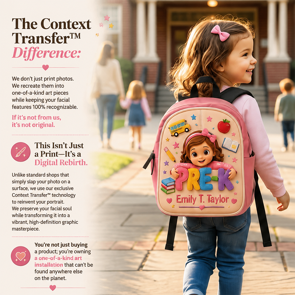 Personalized 3D Curly Haired Little Latina Boy Backpack, Cute Pre-K Back To School Gift For Preschool Kids