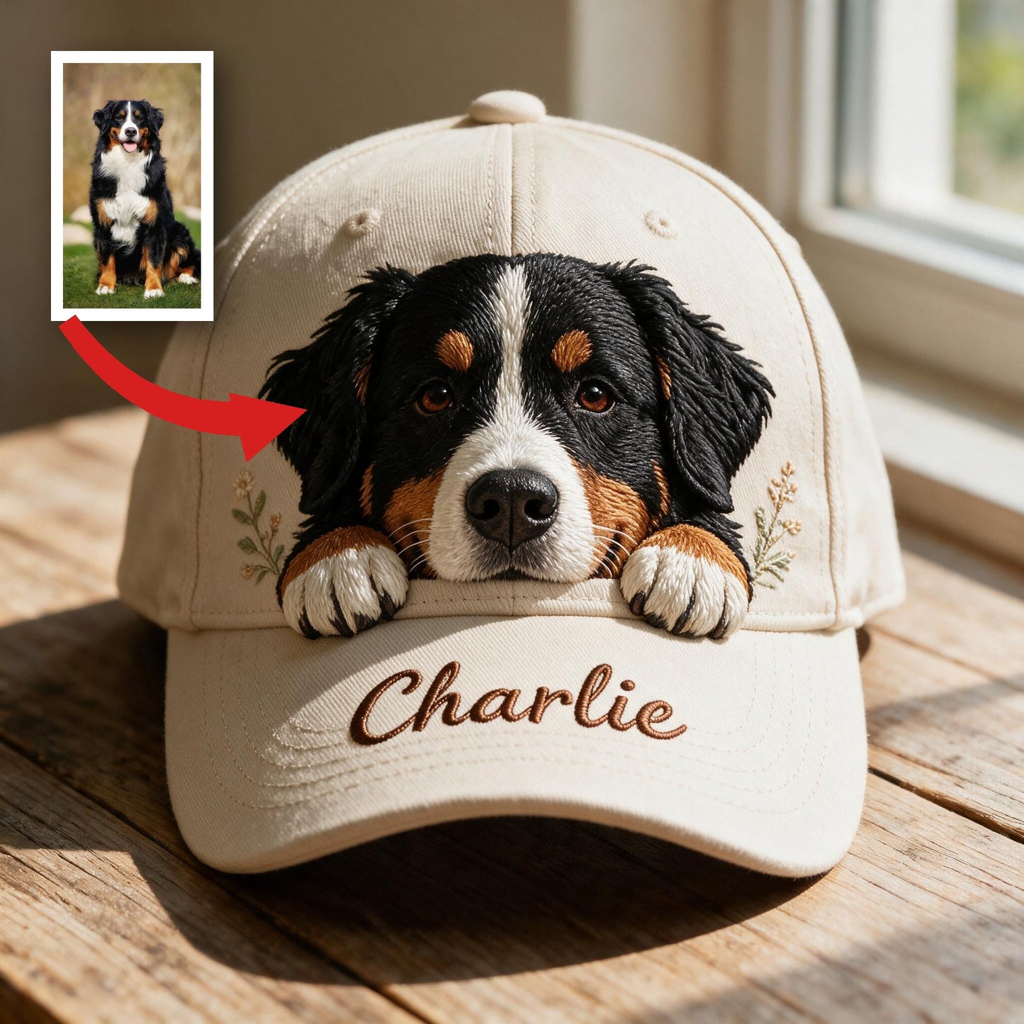 Personalized Peeking Tri-Color Australian Shepherd Classic Cap, Cute Custom Gift for Aussie Dog Owners