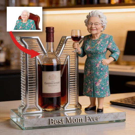 Best Mom Ever Custom Shaped Acrylic Plaque, Cute Senior Mom Wine Display, Thoughtful Mother Gift Desk Home Bar Display Decor
