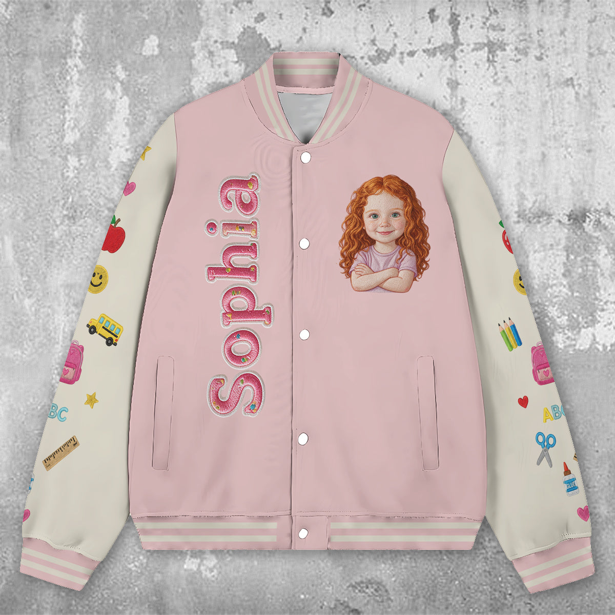 Personalized Little Black Boy Back To School Varsity Jacket Custom Name Grade Kids Casual School Outerwear Gift