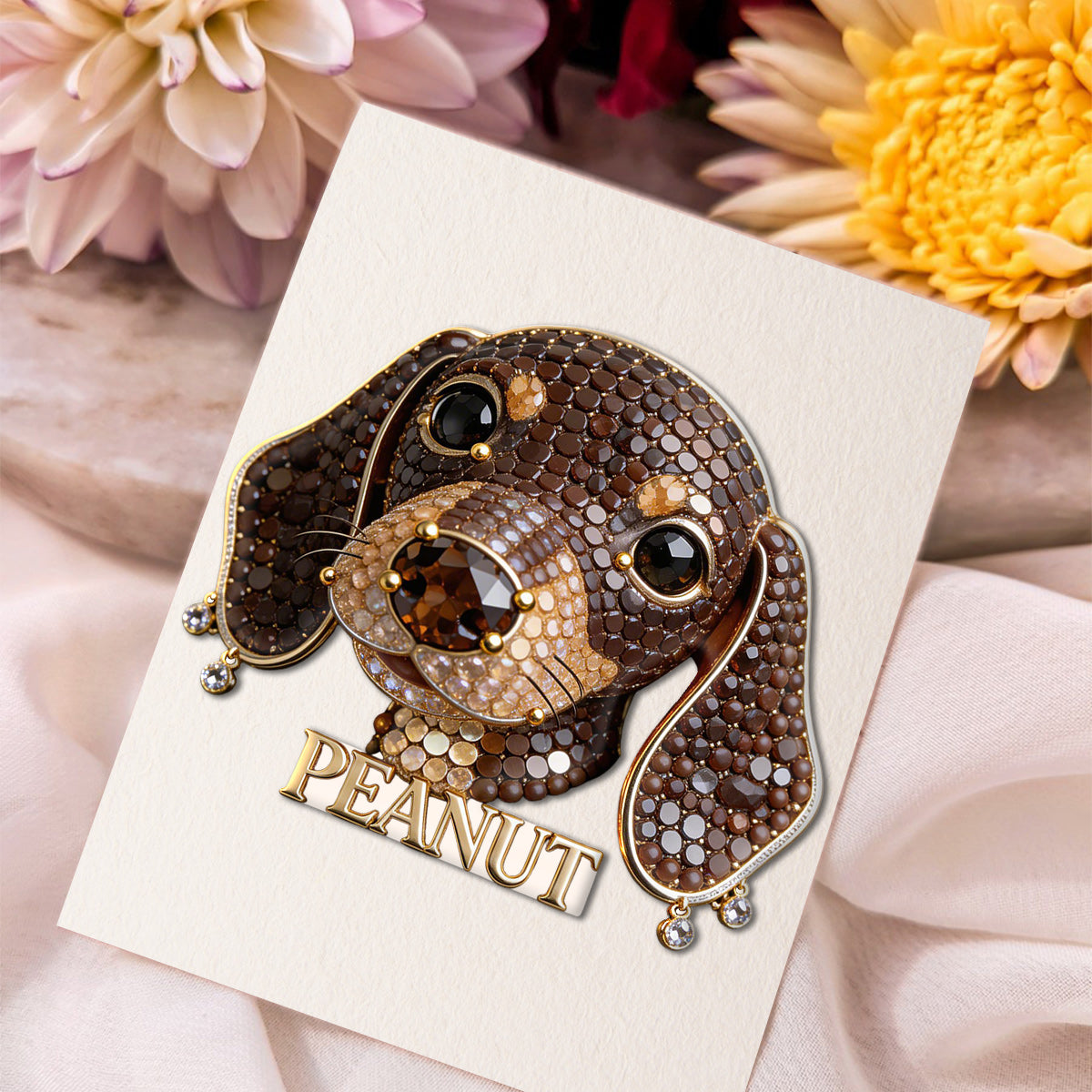 Personalized Jeweled Giant Great Dane Dog Pin, Unique Custom Gift for Pet Lovers, Jacket Backpack Decor Accessory
