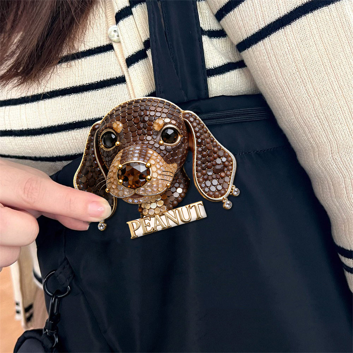 Personalized Long Haired Shih Tzu Acrylic Enamel Pin, Unique Custom Gift for Shih Tzu Owners and Pet Lovers