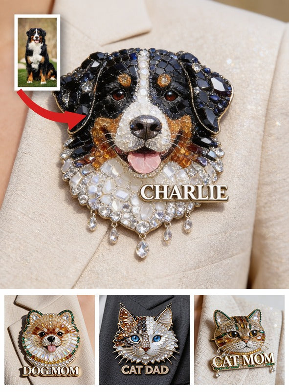 Personalized Rhinestone Australian Shepherd Pin Custom Dog Lover Gift Decorative Acrylic Pin For Jackets, Backpacks & Lanyards