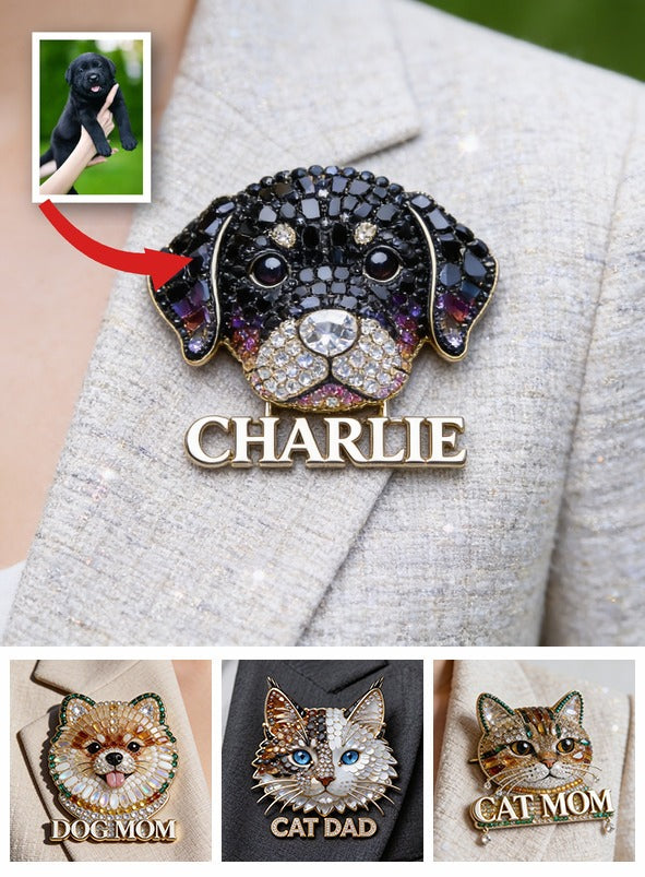 Personalized Sparkling Black Labrador Retriever Enamel Pin, Custom Name Gift For Dog Lovers and Pet Owners