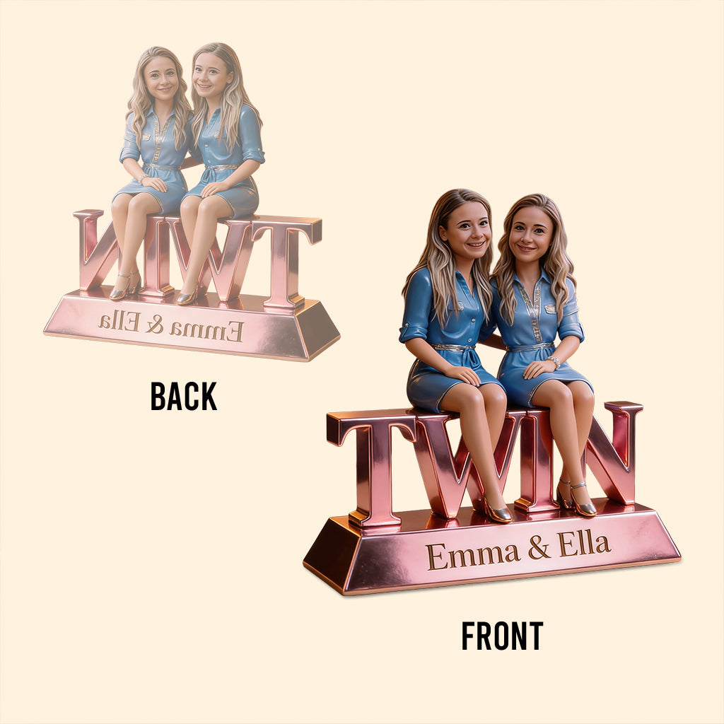 Sibling Forever Personalized Custom Shaped Acrylic Plaque | Cute Young Children Family Keepsake Gift for Desk Home Decor