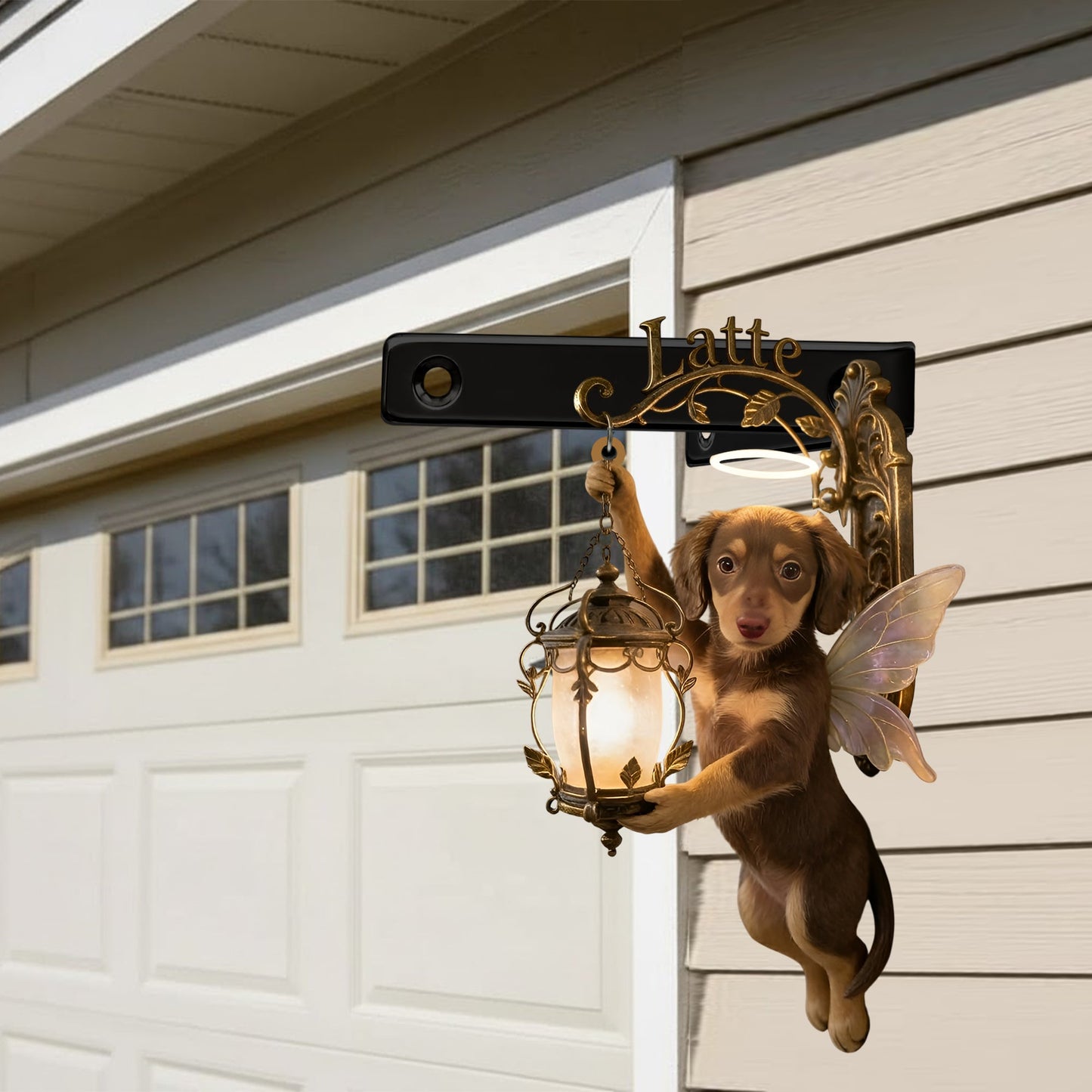 Personalized Dapper Dachshund Angel Wooden Wall Mount Sign - Cute Dog Lover Home Decor Gift