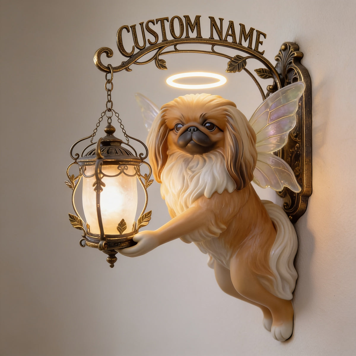 Personalized Fluffy Shih Tzu Angel Wooden Wall Mount Sign - Cute Unique Gift for Dog Lover Home Decor