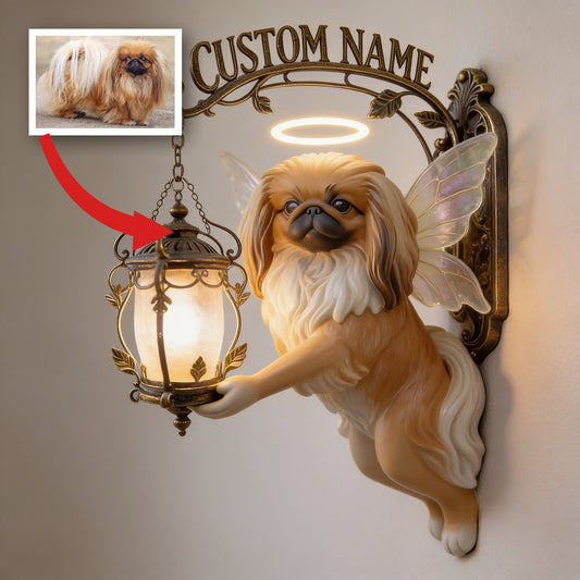 Personalisierte Fluffy Shih Tzu Engel Holz-Wandschild - Süßes, einzigartiges Geschenk für Hundeliebhaber