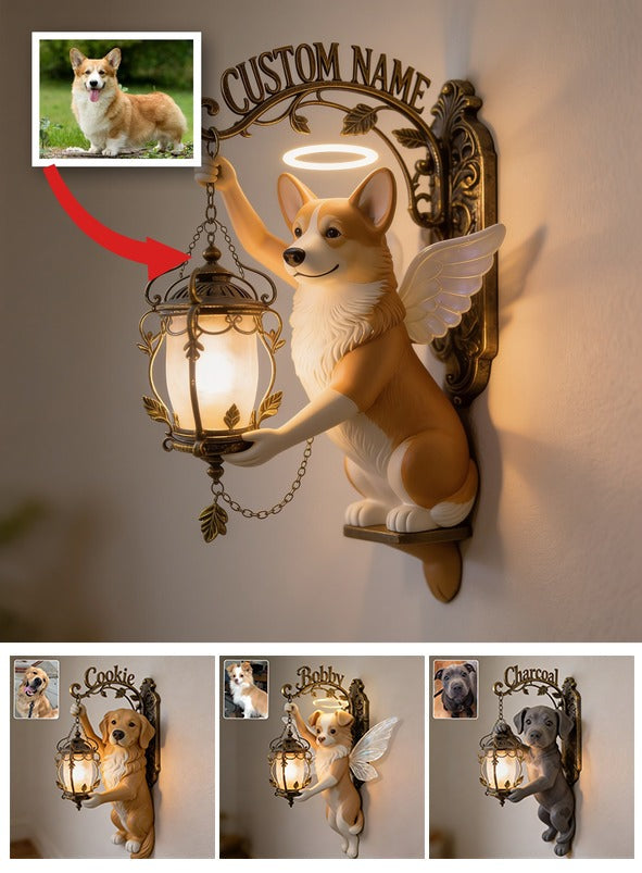 Personalized Angel Welsh Corgi Wooden Wall Mount Sign - Custom Pet Decor Gift for Corgi Dog Lovers