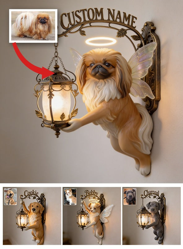 Personalized Fluffy Shih Tzu Angel Wooden Wall Mount Sign - Cute Unique Gift for Dog Lover Home Decor
