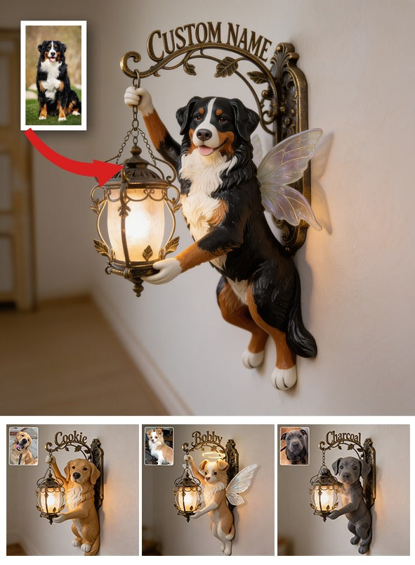 Personalized Tri-Color Australian Shepherd Fairy Wing Wooden Wall Mount Sign - Cute Dog Lover Home Decor Gift
