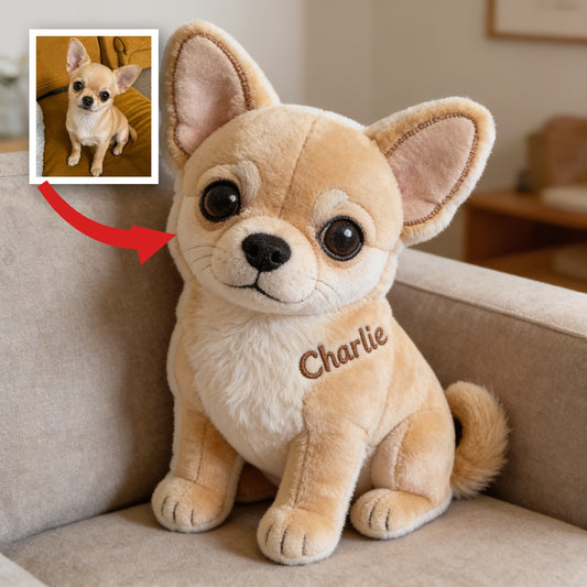 Personalisierte Fluffy Tan Chihuahua Form Faux Fur Kissen Geschenk für Hundeliebhaber