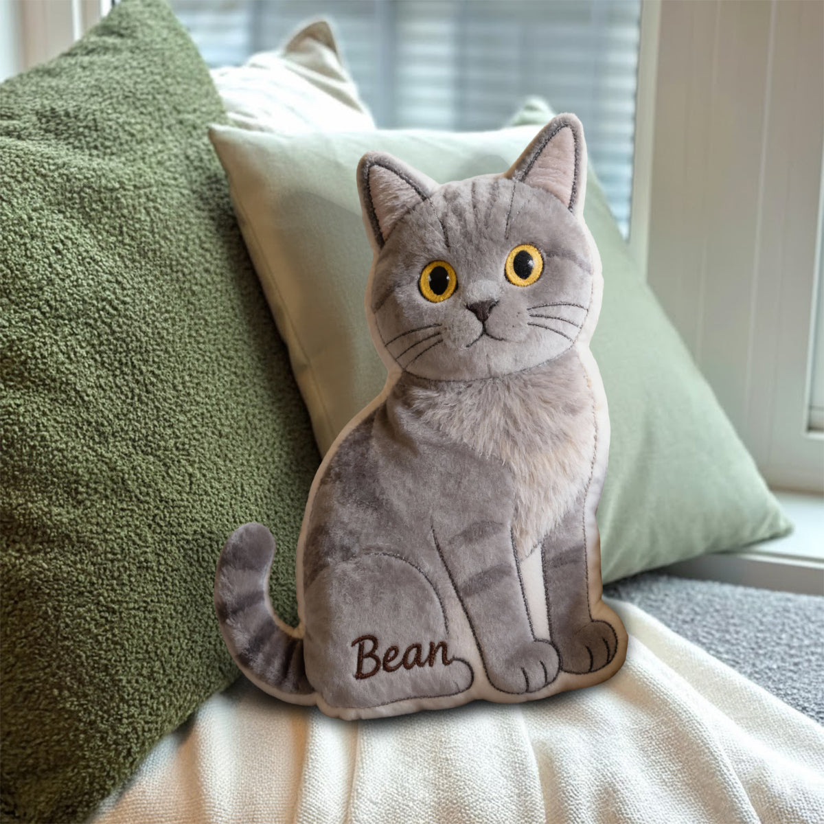 Personalized Yellow Labrador Retriever Faux Fur Shaped Pillow, Custom Gift for Dog Lover Home Decor