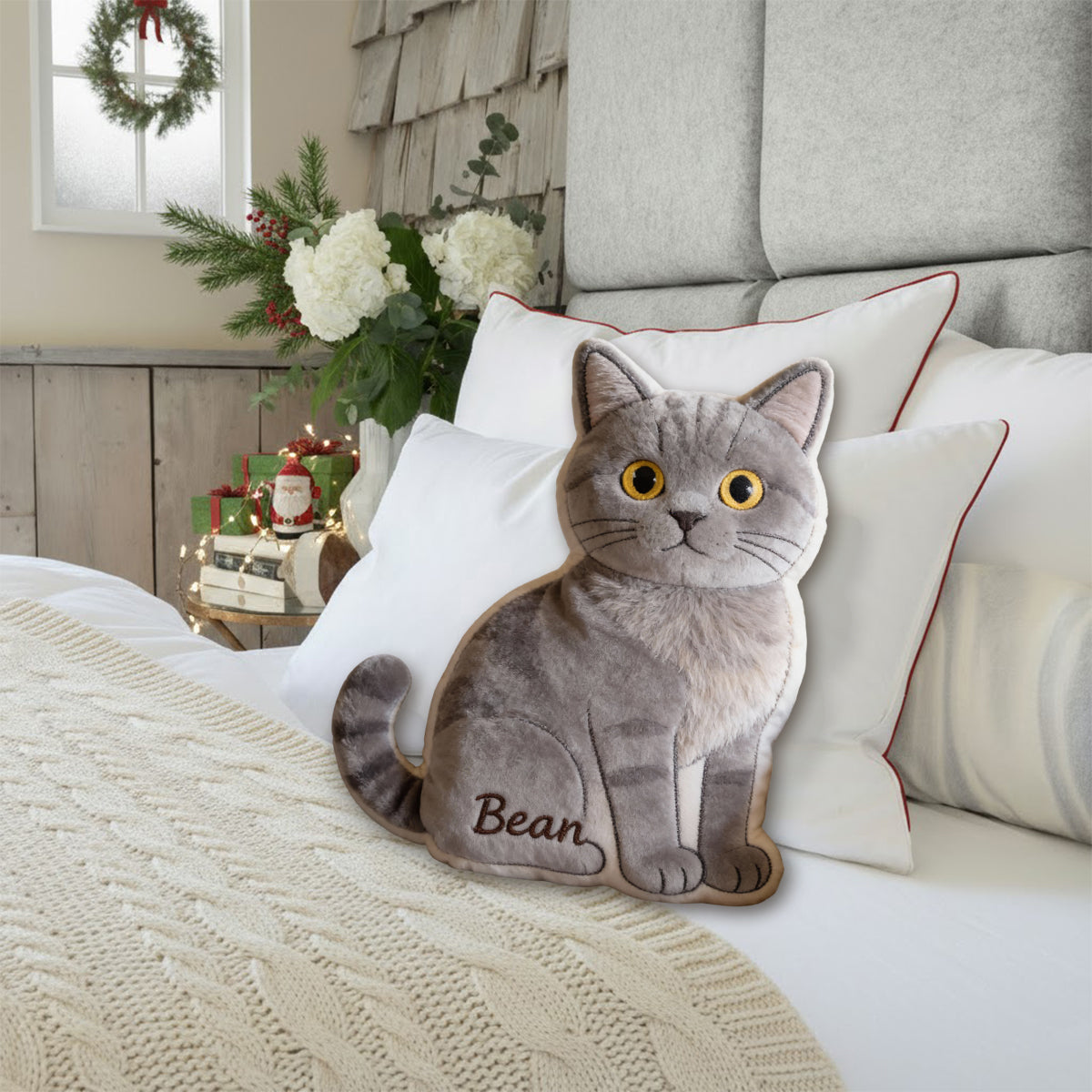 Personalized Fluffy Tan Chihuahua Shaped Faux Fur Pillow Custom Dog Lover Gift Cozy Home Decor