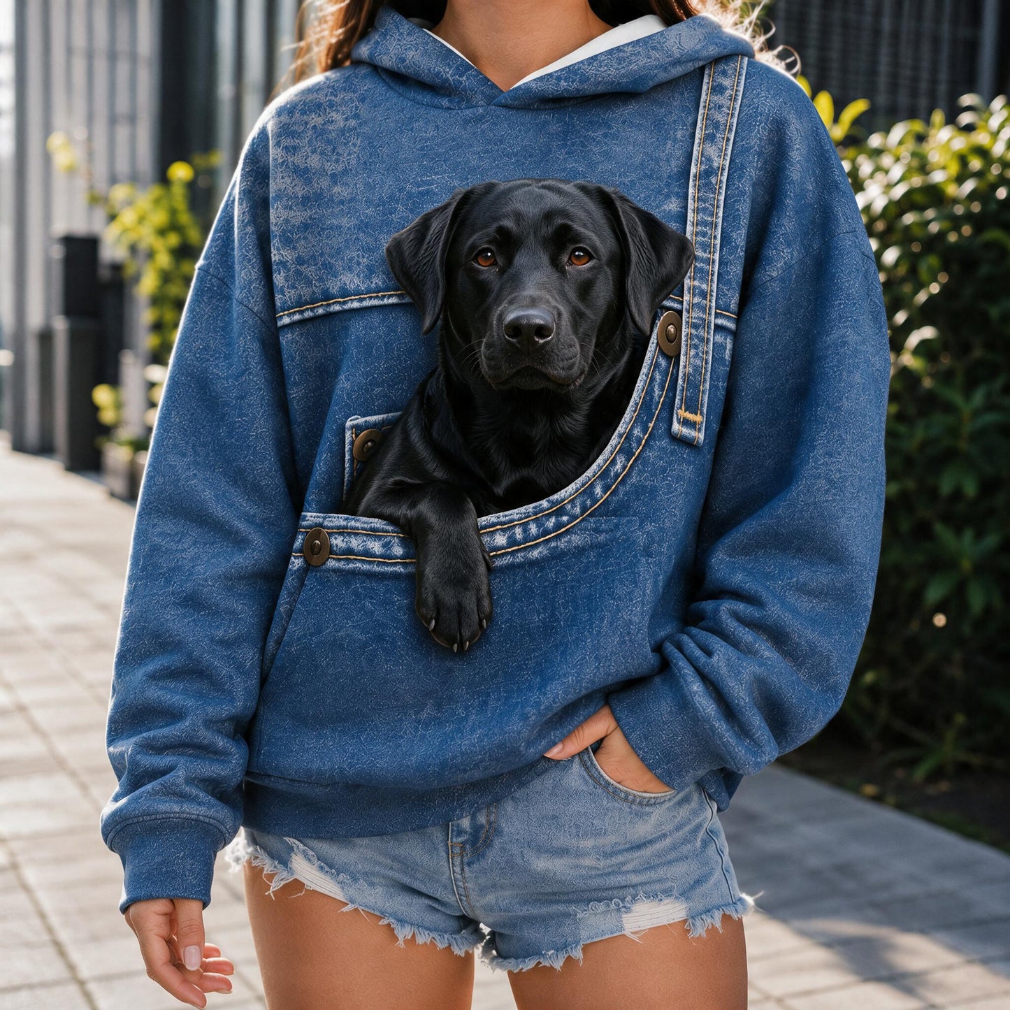 Personalized Black Labrador Retriever All Over Print Hoodie, Cute Gift for Dog Lover Pet Owner